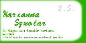 marianna szmolar business card