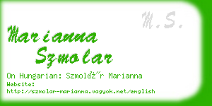 marianna szmolar business card